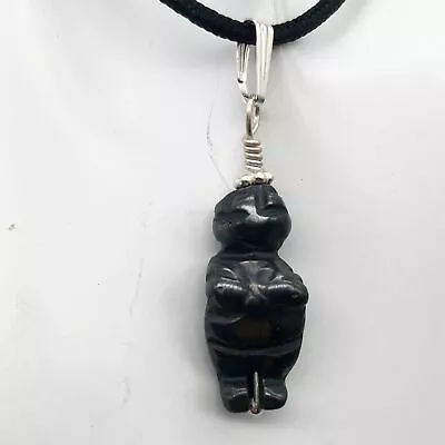 Hematite Goddess Pendant Necklace | Semi Precious Stone Jewelry | Silver Pendant • $24.99