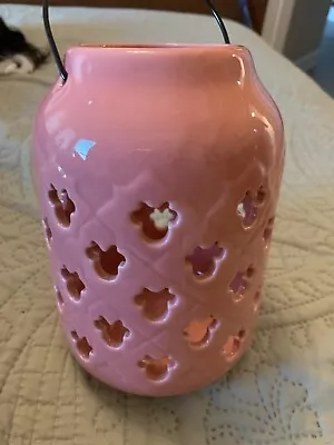 Disney Authentic Original Minnie Mouse Ceramic Outdoor Candle Pocket - Pink • $46