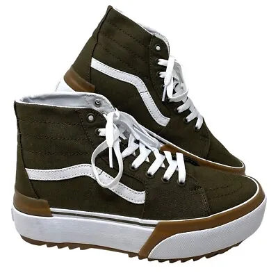 VANS Sk8-Hi Tapered Platform Shoes Skate Canvas Dark Olive Women's VN0005U2DOL • $66.49