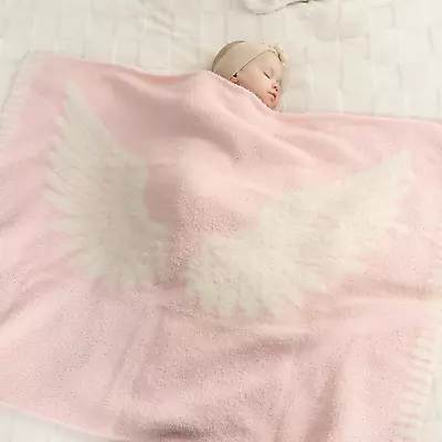 Angel Wings Knitted Throw Blanket Pink Microfiber Throw Blanket • $14.97