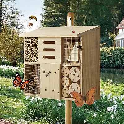 Garden Insect Home Bug Butterfly Bee Hotel Wood House Ladybird Shelter Box Nest • £17.99