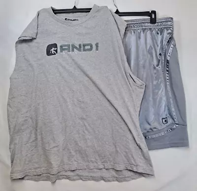 Vintage Y2K And1 Silver Shorts + Gray T-shirt Tee Bundle • $35