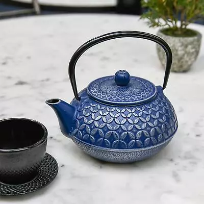 Japanese Inspired  Mulberry  Blue Cast Iron Teapot • £21