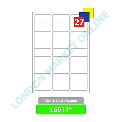 £2.25 • Buy 27 Labels Per A4 Sheet Address Label Self Adhesive Inkjet Laser Amazon FBA