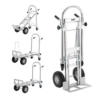 Aluminum Hand Truck 4 In 1 Folding Dolly Cart 1000 Lbs Capacity Heavy Duty • $175.90