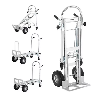 VEVOR Aluminum Hand Truck 4 In 1 Folding Dolly Cart 1000 Lbs Capacity Heavy Duty • $164.99