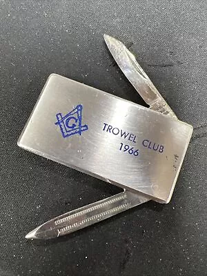 Vintage Masonic Trowel Club 1966 Money Clip Pocket Knife M1715 • $20.10