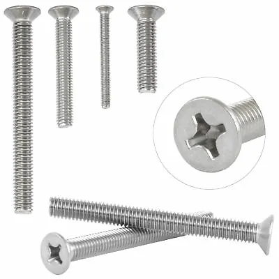 Countersunk M4 Machine Screws A2 Stainless Steel Phillips Head Bolts • £1.91