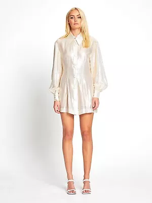 $108 • Buy Bnwt Alice Mccall Gold Santa Monica Shirt Dress - Size 6 Au/2 Us (rrp $395)
