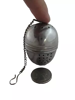 Vintage Tea Infuser Ball Strainer Loose Leaf Herb Basket Hook Chain • $5.99