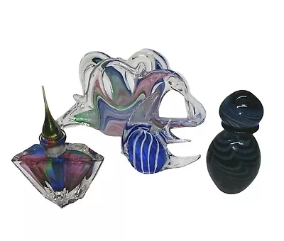 Vintage Murano Glass Studio Art Glass Napkin Holder Perfume Bottles Lot Of 4 • $79.99