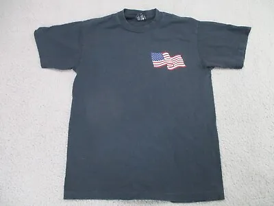 Stussy Shirt Mens Medium Cotton Navy Blue USA Flag Skate Made In USA Y2k Vintage • $29.99