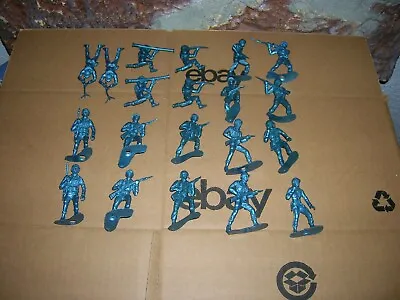 Mpc Marines Seabee's Wwii Playset  54mm Toy Soldiers Vintage 1960 Metallic Blue • $18.99