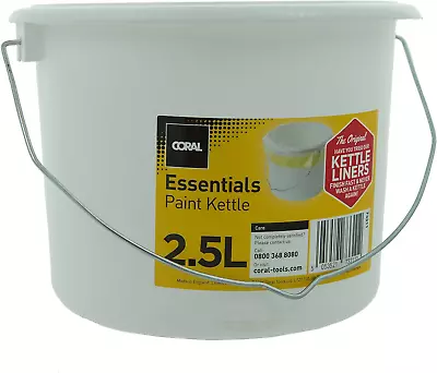 Coral 73311 Essentials Plastic Paint Kettle Container With Metal Handle For Pain • £4.35