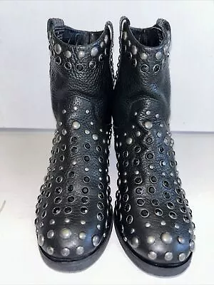 MIA Limited Edition Leather Ankle Boots W/ Rivets Gothic See Pic For Flaws 6M • $15.99