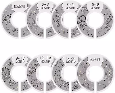 8pcs Premium Round Plastic Baby Closet Dividers From Newborn To 24 Month Baby • £6.30