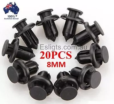 20x Car Plastic 8mm Clips Rivet Push Fit Door Boot Trim Panels Bumper Fastener  • $11.55