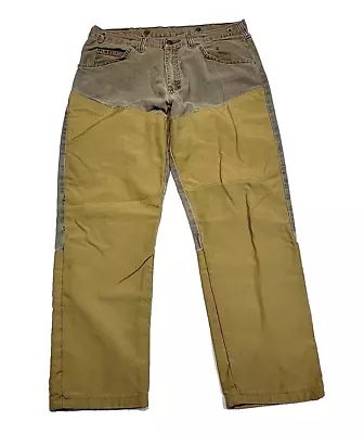 Wrangler Rugged Wear Canvas Hunting Brown Briar Brush Pants Men's 34x30 • $33