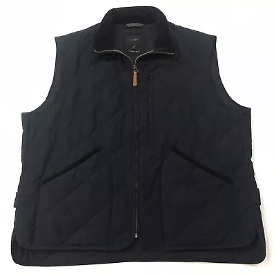 J CREW Sussex Vest Mens XL Black Quilted Full Zip 2 Pocket Insulated Primaloft • $59.97