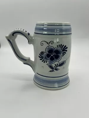 Vintage Royal Delfts Blue Hand Painted Made In Holland Beer Stein Mug Tankard • $11.05