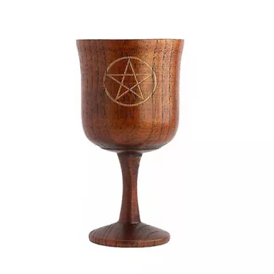 Wine Cups Goblet Wooden Pentacle Moon For Beverage Milk Fruit Juice Sodas Beer • $24.99