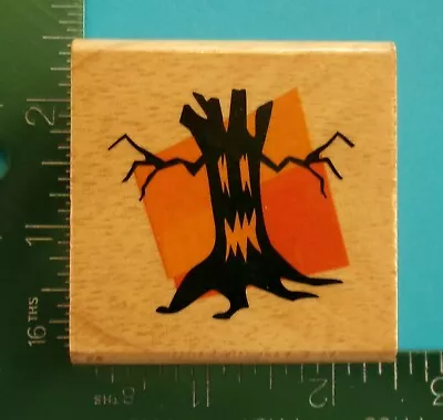 SPOOKY TREE Halloween Rubber Stamp By Canadian Maple • $2.80