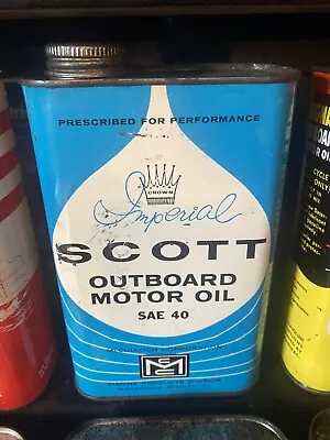 $22.50 • Buy 1950’s - Scott Outboard Motor Oil Can - 1 Quart - Great Shape!!