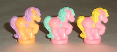 1990 Hasbro My Little Pony Petite Ponies 3 Braided Hair Ponys W Tea Pot Mittens+ • $91.73