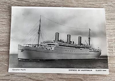 Empress Of Australia Ship Postcard - Owned By Canadian Pacific 1921-1952 • £2.50