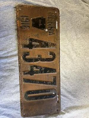 ORIGINAL 1916 Pa PENNSYLVANIA LICENSE PLATE # 43470 • $17