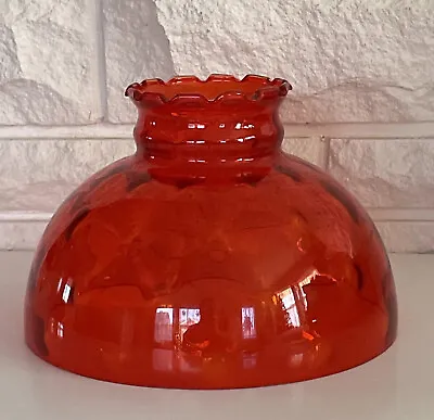 Vintage GWTW 10  Fitter Cranberry Red Hurricane Oil Or Electric Glass Lamp Shade • $110