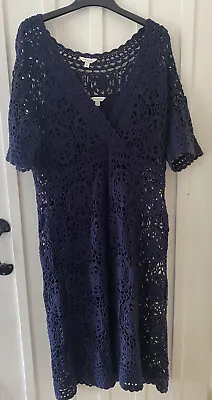 £20 • Buy Monsoon Hand Crochet Lace Helen Dress XL