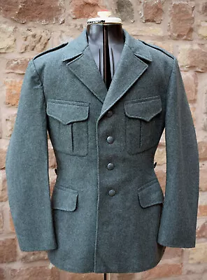 VINTAGE 38S SWISS ARMY FITTED WOOL TUNIC Jacket Coat Hunting Shooting Swedish • £35