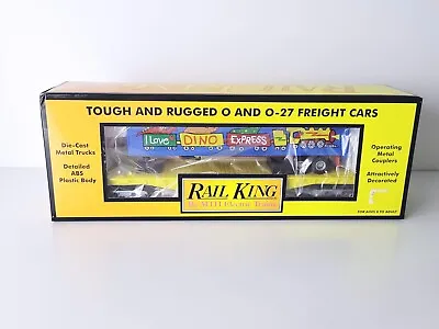 MTH RailKing O & O-27 Gauge - I Love Toy Trains Dino Express Flatcar #30-7675 • $39.99