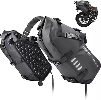 Rhinowalk Motorcycle Saddlebags Waterproof 28L (14L*2) Side Saddlebags Compa... • $288.53