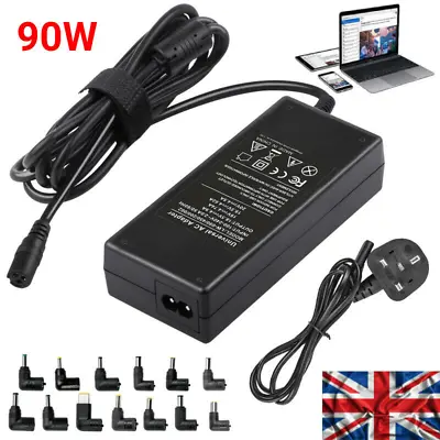 13 Tips Heads Universal Adapter AC DC Power Supply Charger Multi Laptop Notebook • £15.99