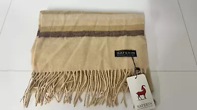 Luxury Lambswool Scarf Womens Mens Scarves Fashion Knitted Soft Warm Camel Brown • £2.20