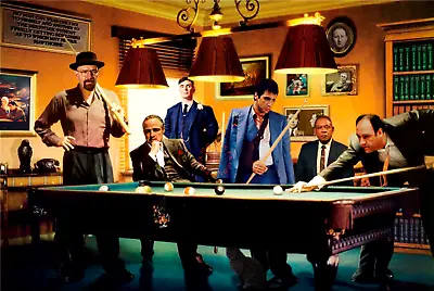 Gangsters Playing Pool-tv And Movie Gangster Poster- Art Poster- Mafia Art • $11.99