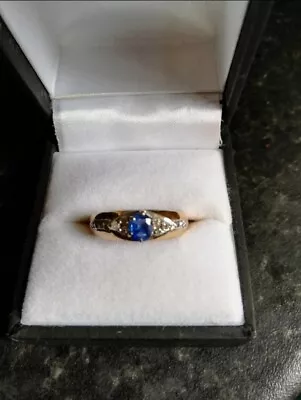 9ct Ceylon Sapphire And Diamond Ring • £235