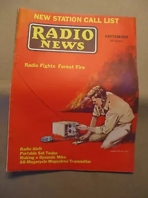 Radio News Magazine Sept 1932 Radio Fihts Forrest Fire 56 Megacycle Magnetron • $22.95