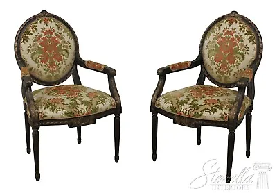 $2095 • Buy L57079EC: Pair EJ VICTOR French Louis XVI Upholstered Armchairs