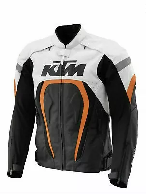 KTM Motorbike Leather Jacket KTM Motorcycle Leather Racing MotoGP Jacket • $47.89