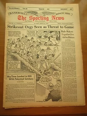 The Sporting News March  21 1964   Strikeout Orgy Seen As Threat To Game • $9