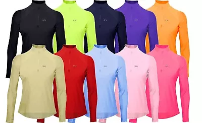 Women Running Top Sweatshirt Quick Dry Stretch Track Jogging Sports T-Shirt Zip • £12.95