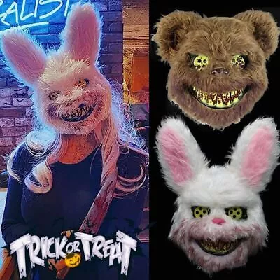 Halloween Rabbit Bear Killer Bunny Mask Full Head Scary Fancy Cosplay Horror NEW • £7.89