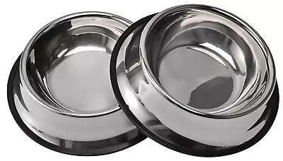 2 Packs Stainless Steel Dog Bowl With Anti-Skid Rubber Base (8oz) • $18.97