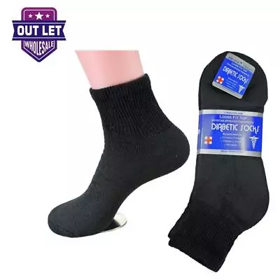 3-12Pairs Diabetic Ankle Socks Men & Women Circulatory Health Quarter Socks 9-15 • $7.49