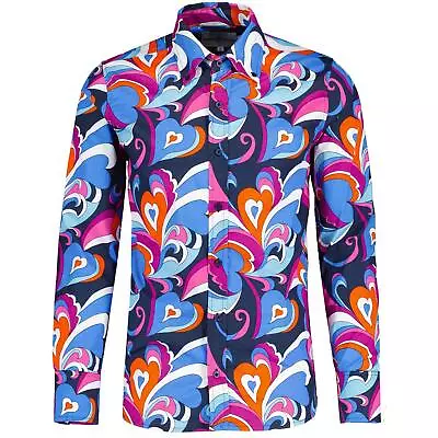 MENS MADCAP RETRO MOD 60s 70s SIXTIES PSYCHEDELIC SHIRT Trip Paisley Surf MC1058 • £35.60