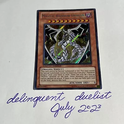 Yugioh Limited Edition Ymp1-en005 Malefic Rainbow Dragon Secret Rare Near Mint • $49.99