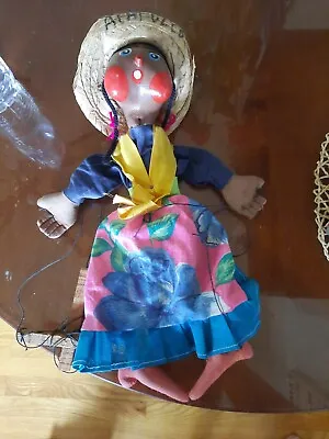 Vintage String Puppet Marionette Mexican Folk Art Senorita Acapulco • $10